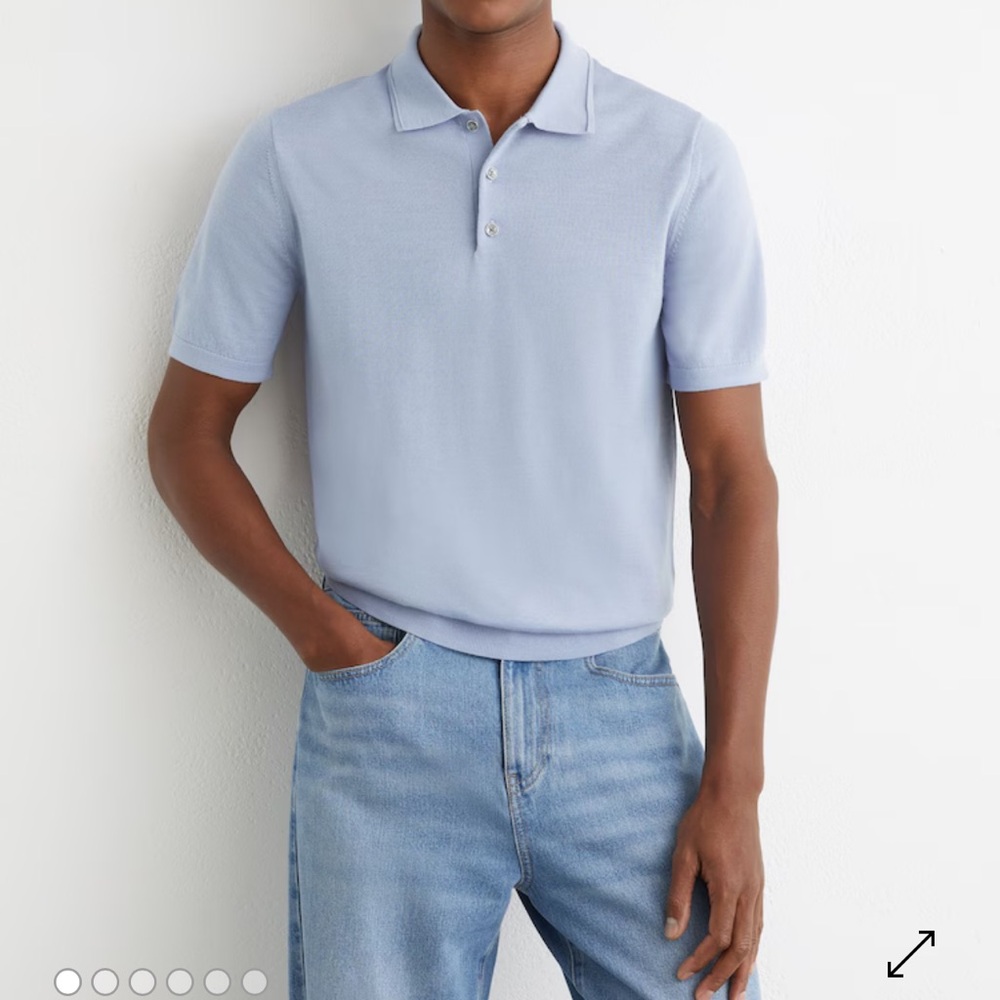 J.crew 100% pima cotton Men's Light Blue Knit Polo Shirt size M New
